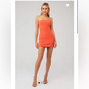 Bec & Bridge Cecily Mini Dress, size 2, blood orange
